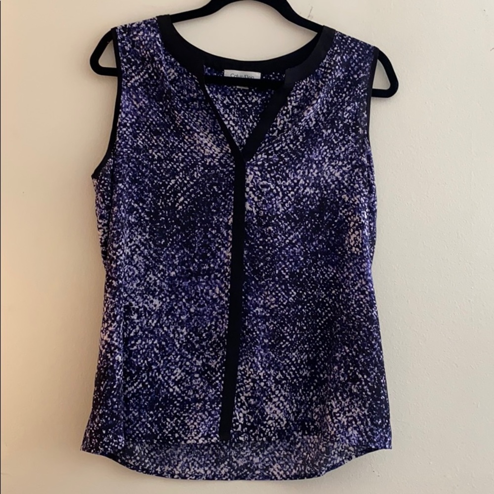 Multi colored tank top with black trim